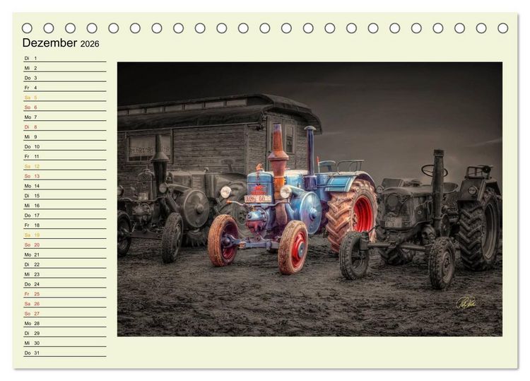 Produktbild: Traktoren - Oldtimer (Tischkalender 2026 DIN A5 quer), CALVENDO Monatskalender