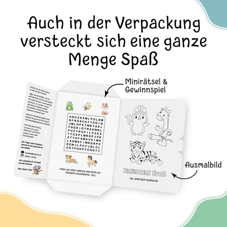 Produktbild: 150 hautfreundliche Kindertattoos - Thema: Tierischer Spaß