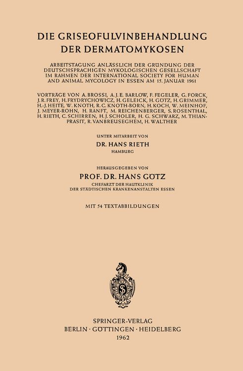 Produktbild: Die Griseofulvinbehandlung der Dermatomykosen