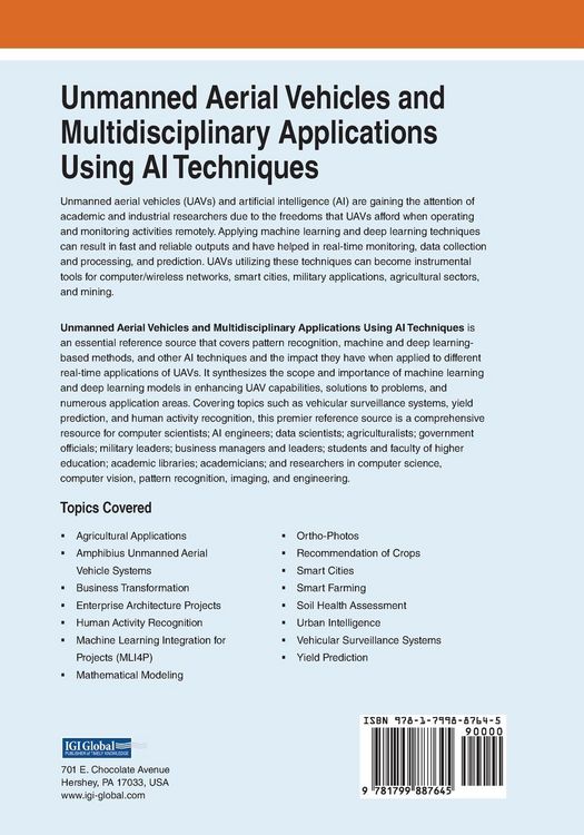 Produktbild: Unmanned Aerial Vehicles and Multidisciplinary Applications Using AI Techniques