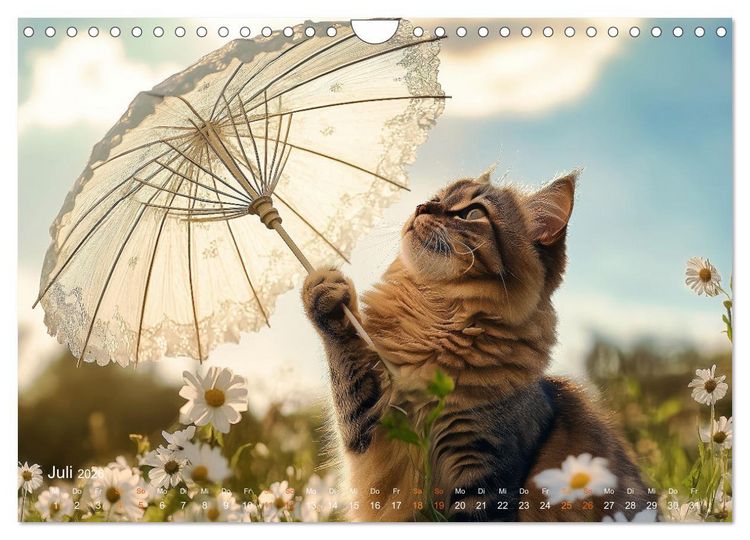 Produktbild: Katzenkunstwerke (Wandkalender 2026 DIN A4 quer), CALVENDO Monatskalender