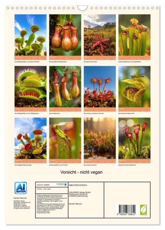 Produktbild: Vorsicht - nicht vegan (Wandkalender 2027 DIN A3 hoch), CALVENDO Monatskalender