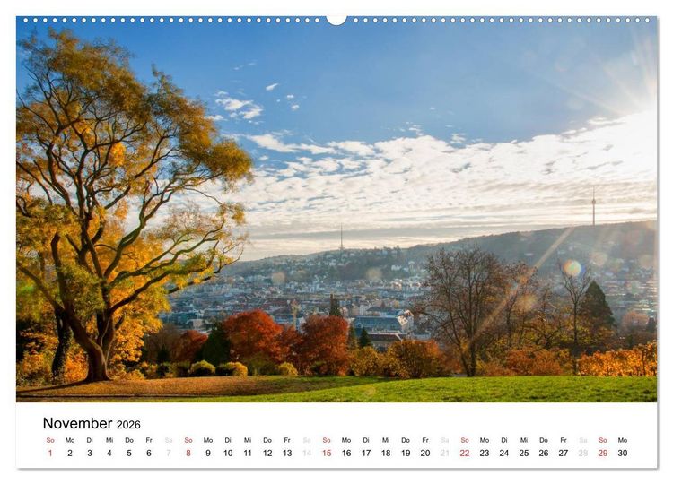 Produktbild: stadtansichten stuttgart (hochwertiger Premium Wandkalender 2026 DIN A2 quer), Kunstdruck in Hochglanz