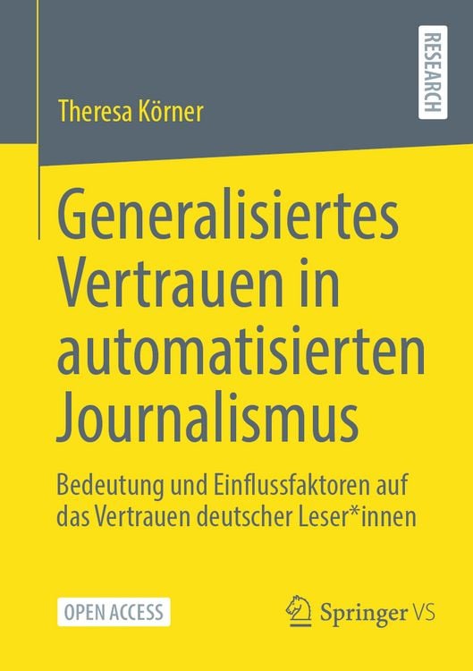 Produktbild: Generalisiertes Vertrauen in automatisierten Journalismus