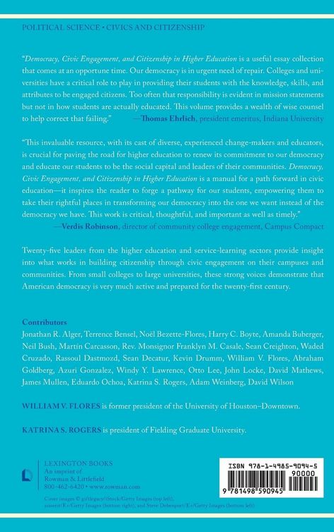 Produktbild: Democracy, Civic Engagement, and Citizenship in Higher Education