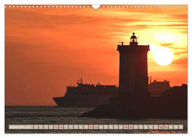 Produktbild: Couchers de soleil sur Kermorvan (Calendrier mural 2026 DIN A3 vertical), CALVENDO calendrier mensuel