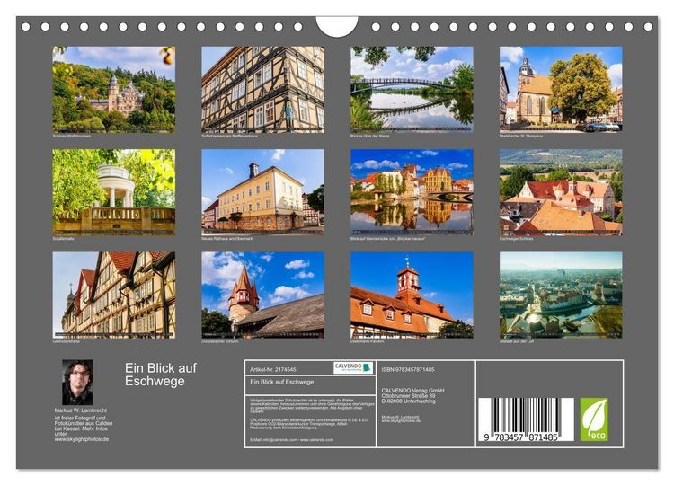 Produktbild: Ein Blick auf Eschwege (Wandkalender 2026 DIN A4 quer), CALVENDO Monatskalender