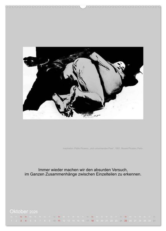 Produktbild: EROTISCHE BODYPAINTING ZITATE - HOMMAGE AN KLIMT, SCHIELE UND PICASSO (hochwertiger Premium Wandkalender 2026 DIN A2 hoch), Kunstdruck in Hochglanz