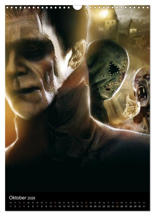 Produktbild: Halloween Optische Illusionen - Kalender 2026 (Wandkalender 2026 DIN A3 hoch), CALVENDO Monatskalender