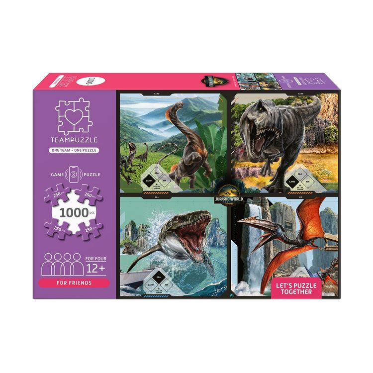 Produktbild: TEAMPUZZLE &ndash; Jurassic World &ndash; 1000 Teile &ndash; Erwachsenenpuzzle f&uuml;r vier Personen