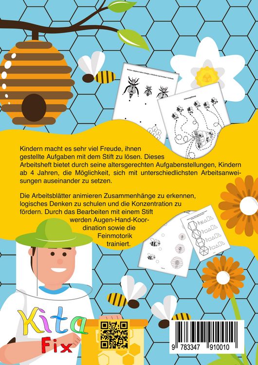 Produktbild: KitaFix-Kreativ: Arbeitsbl&auml;tter Das Leben der Honigbiene (50 Ideen f&uuml;r Vorschule und Portfolio in Kindergarten und Kita)