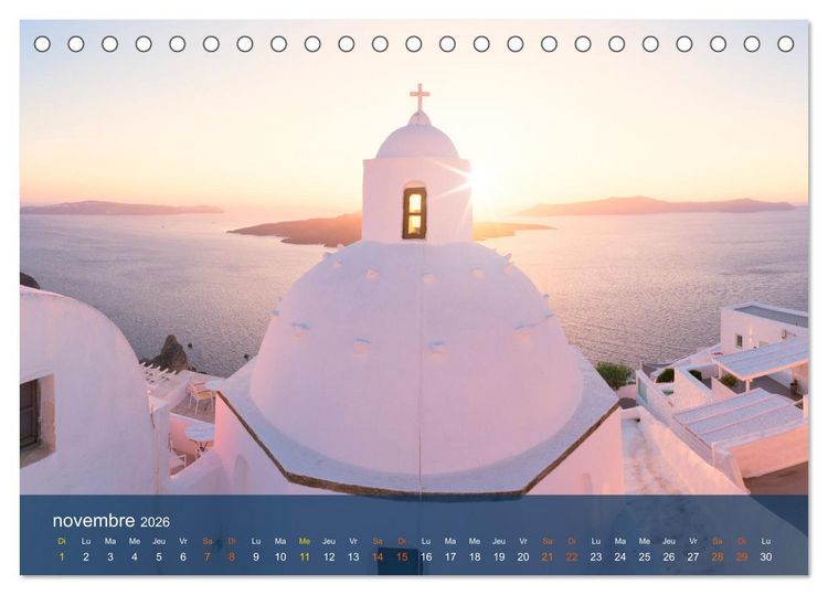 Produktbild: Santorin - La Magie des Cyclades (Calendrier de bureau 2026 DIN A5 vertical), CALVENDO calendrier mensuel