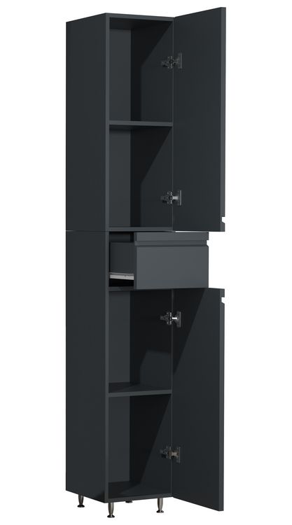 Produktbild: Holz Badm&ouml;bel Bad Hochschrank Badschrank Silora
