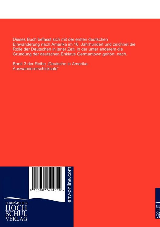 Produktbild: Die erste deutsche Einwanderung