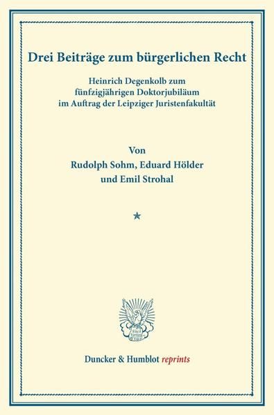 Produktbild: Drei Beitr&auml;ge zum b&uuml;rgerlichen Recht.