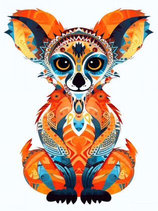 Produktbild: CALVENDO Puzzle Lemur im Tattoo Design | 1000 Teile Lege-Gr&ouml;&szlig;e 64x48cm Foto-Puzzle f&uuml;r gl&uuml;ckliche Stunden