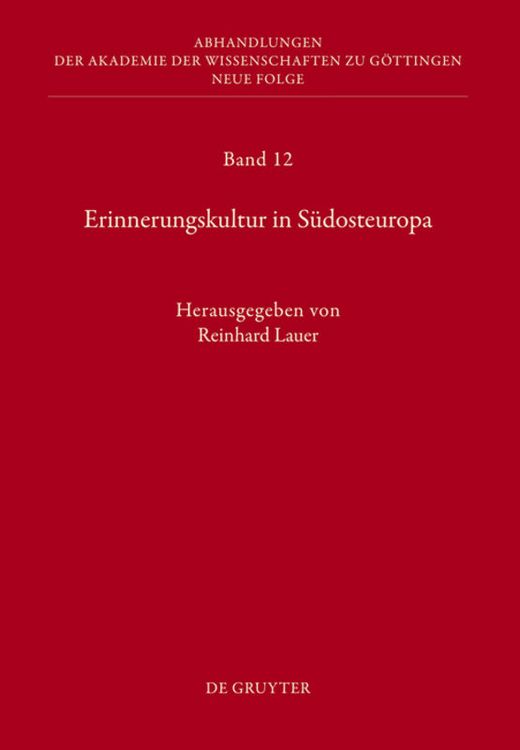 Produktbild: Erinnerungskultur in S&uuml;dosteuropa