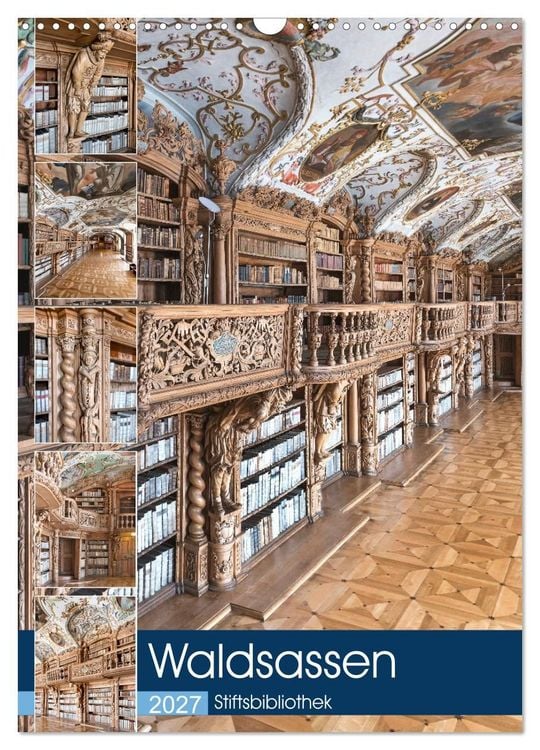 Produktbild: Waldsassen Stiftsbibliothek (Wandkalender 2027 DIN A3 hoch), CALVENDO Monatskalender