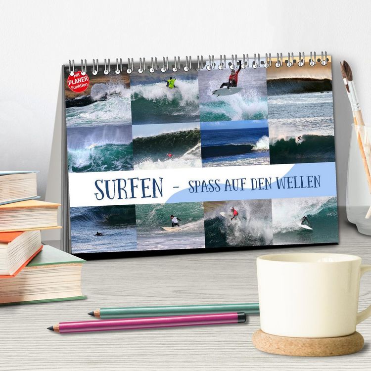 Produktbild: Surfen - Spa&szlig; auf den Wellen (Tischkalender 2026 DIN A5 quer), CALVENDO Monatskalender