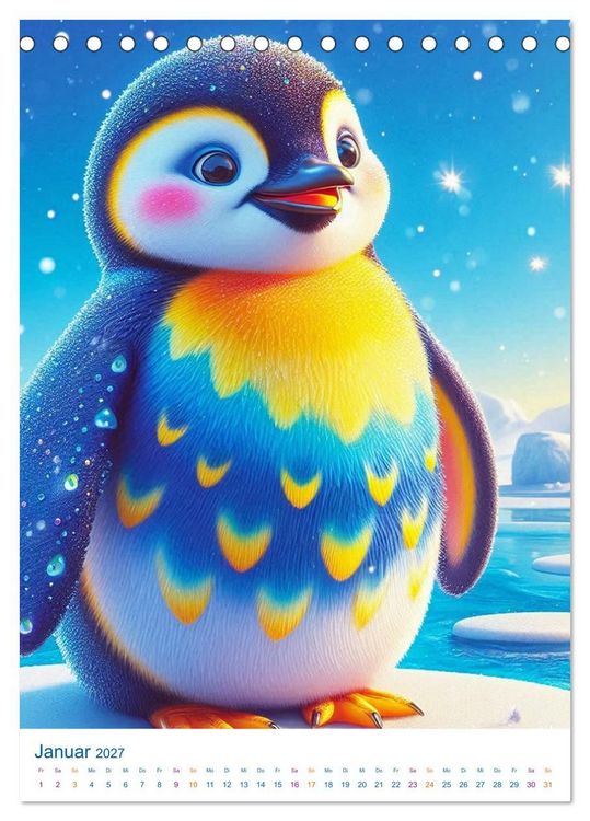 Produktbild: Tiere im Farbenland - Meine bunte Welt, wie sie mir gef&auml;llt (Tischkalender 2027 DIN A5 hoch), CALVENDO Monatskalender