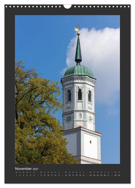 Produktbild: Kircht&uuml;rme im Landkreis F&uuml;rstenfeldbruck (Wandkalender 2027 DIN A3 hoch), CALVENDO Monatskalender