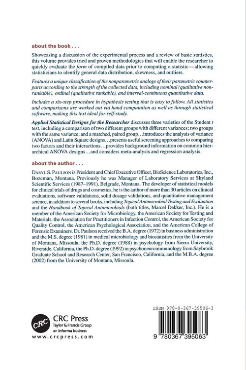 Produktbild: Applied Statistical Designs for the Researcher