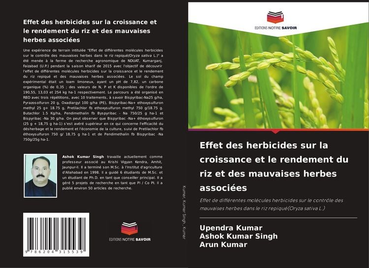 Produktbild: Effet des herbicides sur la croissance et le rendement du riz et des mauvaises herbes associ&eacute;es