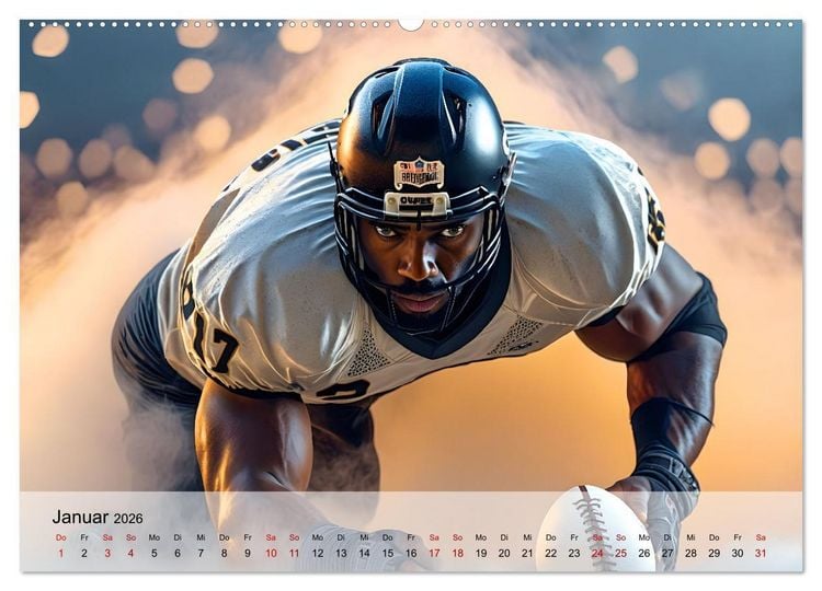 Produktbild: American Football - im Team zum Sieg (hochwertiger Premium Wandkalender 2026 DIN A2 quer), Kunstdruck in Hochglanz