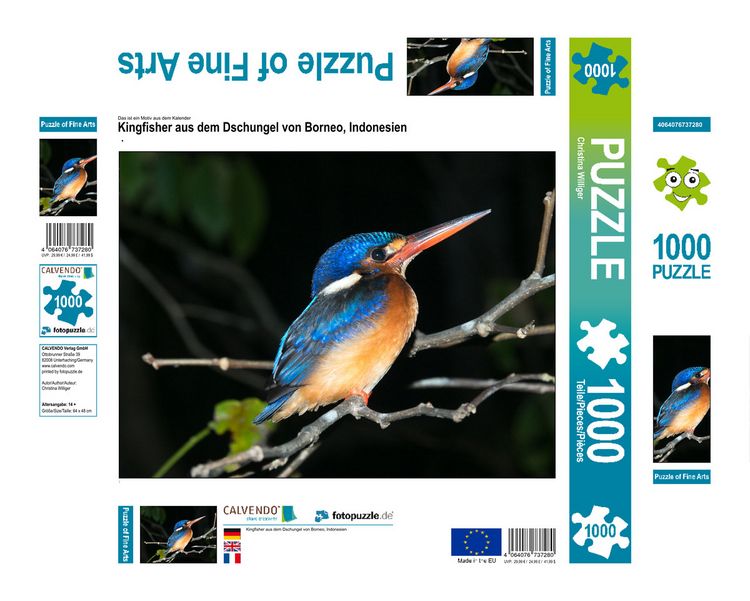 Produktbild: CALVENDO Puzzle Kingfisher aus dem Dschungel von Borneo, Indonesien | 1000 Teile Lege-Gr&ouml;&szlig;e 64x48cm Foto-Puzzle f&uuml;r gl&uuml;ckliche Stunden