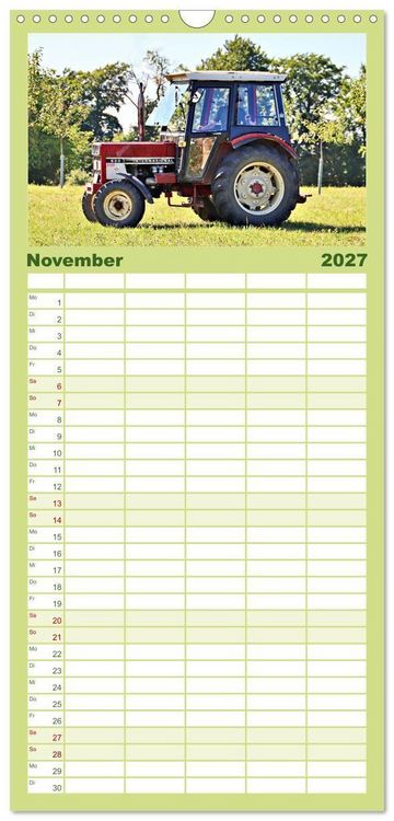 Produktbild: Familienplaner 2027 - M&auml;nnerspielzeug Traktor Inspirationen mit 5 Spalten (Wandkalender, 21 x 45 cm) CALVENDO