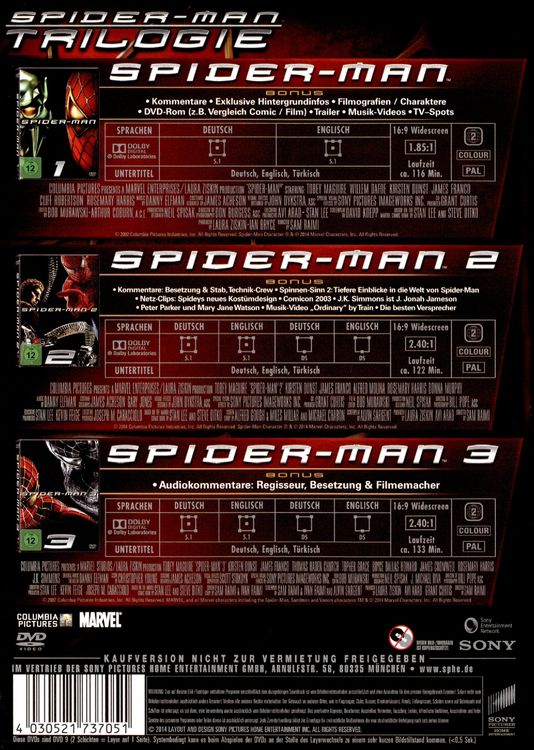Produktbild: Spider-Man Trilogie [3 DVDs]