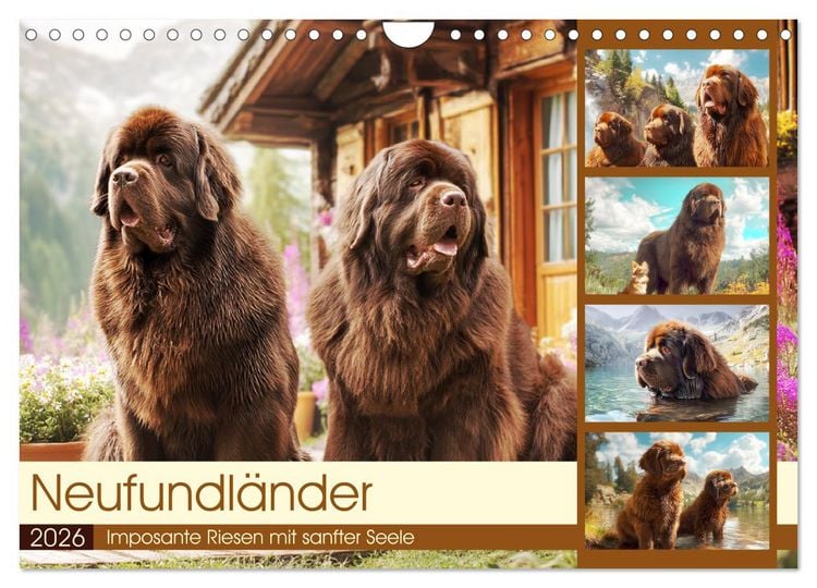 Produktbild: Neufundl&auml;nder. Imposante Riesen mit sanfter Seele (Wandkalender 2026 DIN A4 quer), CALVENDO Monatskalender