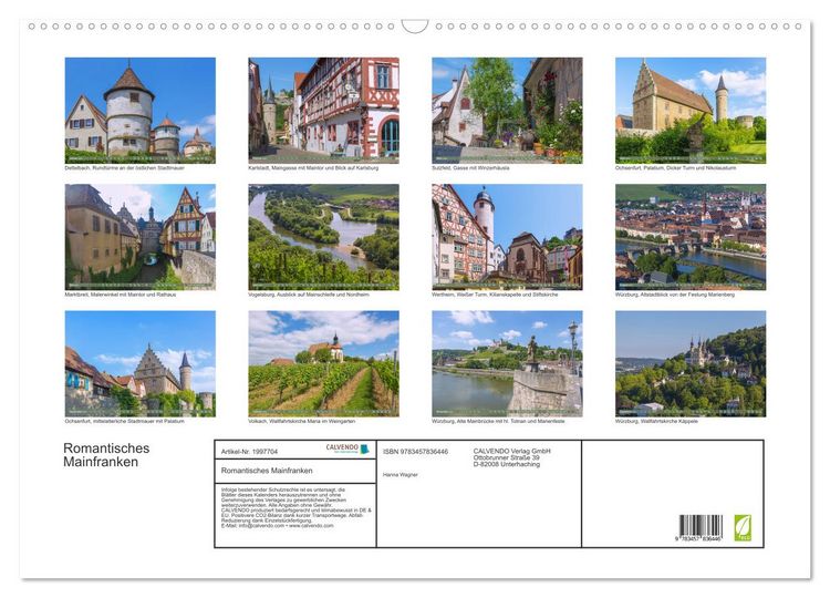 Produktbild: Romantisches Mainfranken (Wandkalender 2026 DIN A2 quer), CALVENDO Monatskalender