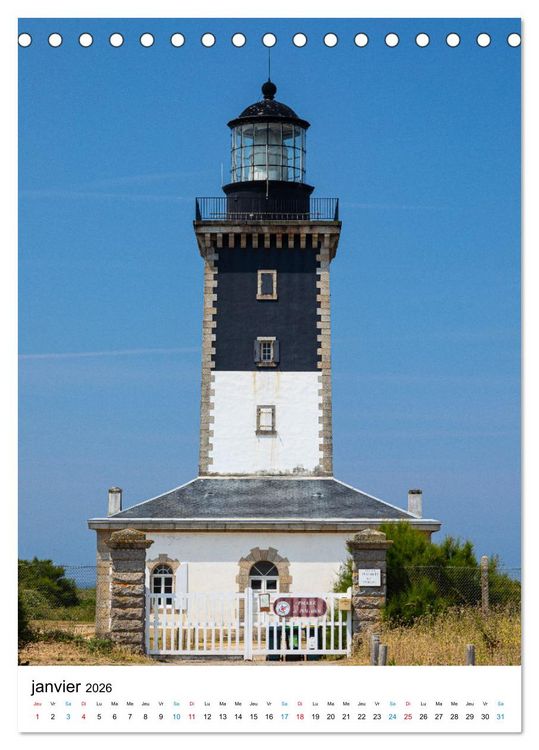 Produktbild: Phares Bretons Gardiens de la c&ocirc;te bretonne (Calendrier de bureau 2026 DIN A5 horizontal), CALVENDO calendrier mensuel