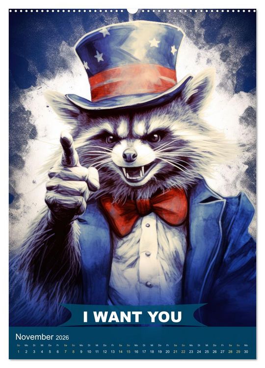 Produktbild: I want you im tierischen Design (hochwertiger Premium Wandkalender 2026 DIN A2 hoch), Kunstdruck in Hochglanz