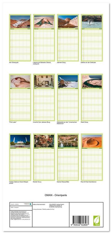 Produktbild: Familienplaner 2026 - OMAN - Orientperle mit 5 Spalten (Wandkalender, 21 x 45 cm) CALVENDO
