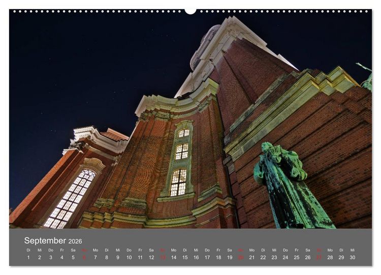 Produktbild: Nightwalk - Hamburg (Wandkalender 2026 DIN A2 quer), CALVENDO Monatskalender