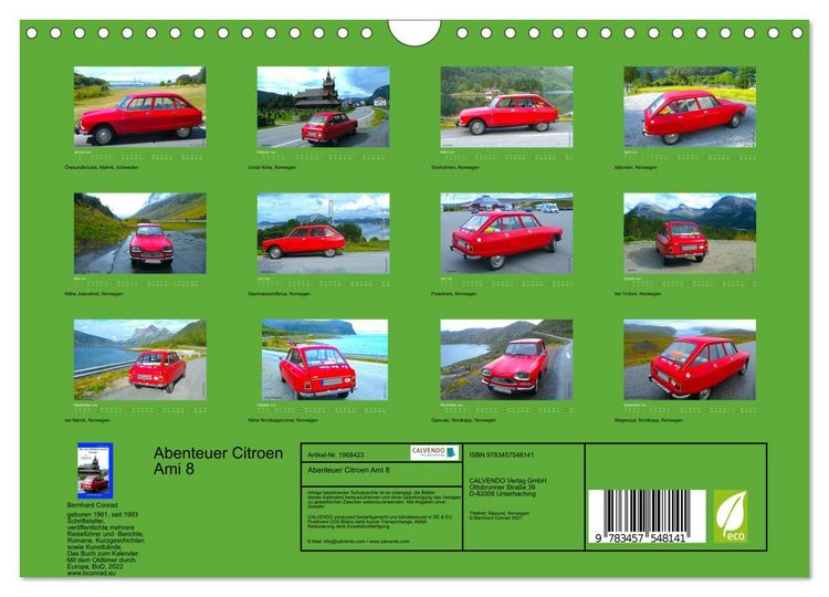 Produktbild: Abenteuer Citroen Ami 8 (Wandkalender 2026 DIN A4 quer), CALVENDO Monatskalender