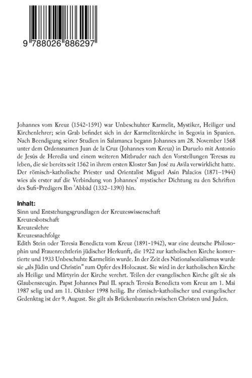 Produktbild: Kreuzeswissenschaft - Studie &uuml;ber Johannes vom Kreuz