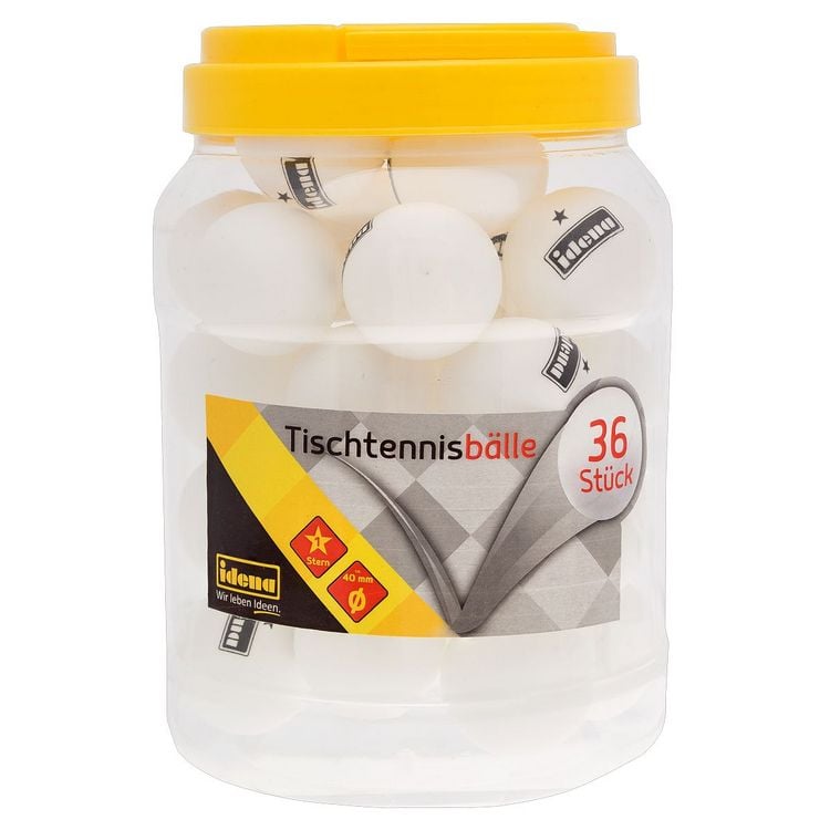 Produktbild: Idena Tischtennisb&auml;lle aus Kunststoff wei&szlig; &Oslash;4cm 36 St&uuml;ck
