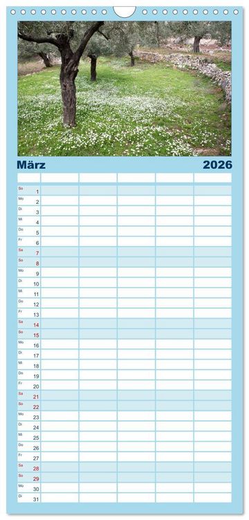 Produktbild: Familienplaner 2026 - Al&oacute;nnisos, Ski&aacute;thos, Sk&oacute;pelos mit 5 Spalten (Wandkalender, 21 x 45 cm) CALVENDO