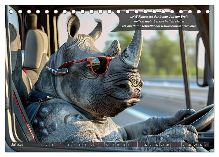 Produktbild: Tierisch lustige LKW-Fahrer (Tischkalender 2026 DIN A5 quer), CALVENDO Monatskalender