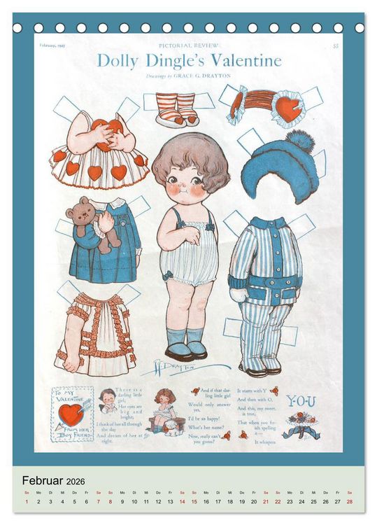 Produktbild: Dolly Dingle Kalender - Anziehpuppen von Grace G. Drayton (Tischkalender 2026 DIN A5 hoch), CALVENDO Monatskalender
