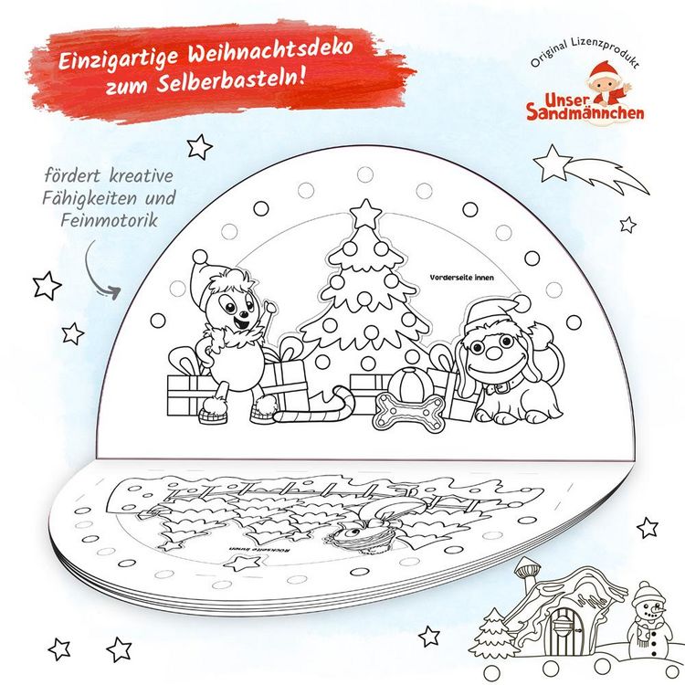 Produktbild: Tr&ouml;tsch Unser Sandm&auml;nnchen Schwibbogen Mal- und Bastelbuch