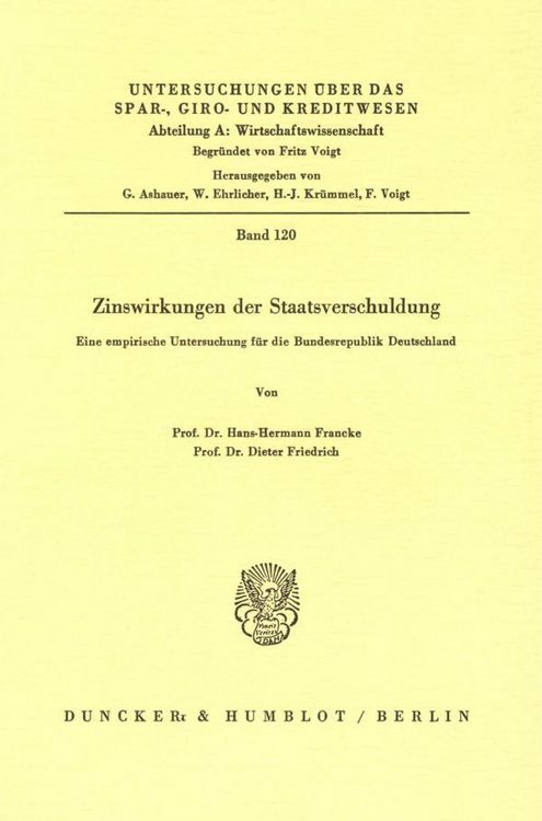 Produktbild: Zinswirkungen der Staatsverschuldung.