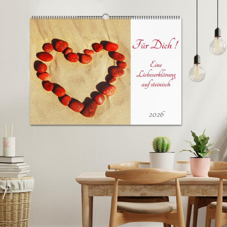 Produktbild: F&uuml;r Dich! - Eine Liebeserkl&auml;rung auf steinisch (Wandkalender 2026 DIN A2 quer), CALVENDO Monatskalender