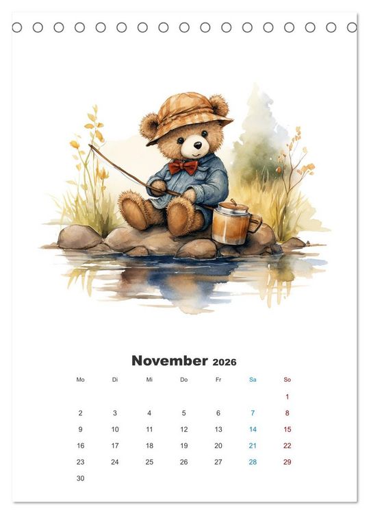 Produktbild: Petri Heil, Taddy! (Tischkalender 2026 DIN A5 hoch), CALVENDO Monatskalender