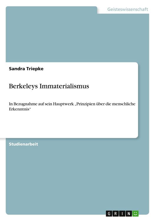 Produktbild: Berkeleys Immaterialismus