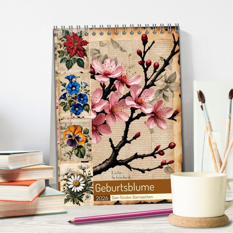 Produktbild: Geburtsblume, dein florales Sternzeichen (Tischkalender 2026 DIN A5 hoch), CALVENDO Monatskalender