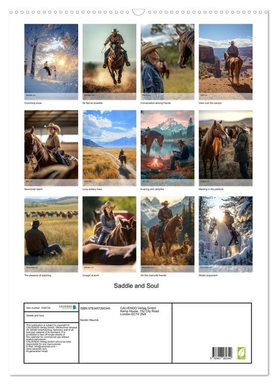 Produktbild: Saddle and Soul (Wall Calendar 2026 DIN A2 portrait), CALVENDO 12 Month Wall Calendar